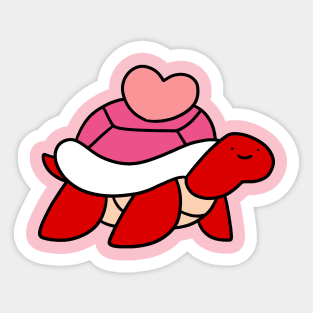 Pink Heart Turtle Sticker